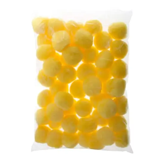 John Bead 2" Pom Poms, 50ct. Yellow {5}