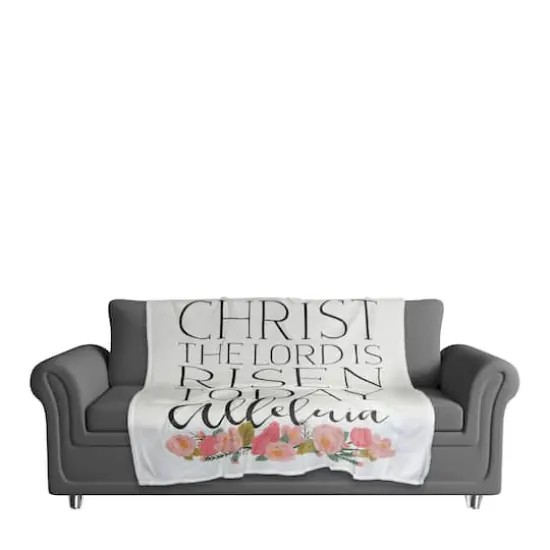 Christ the Lord is Risen Floral Throw Blanket {3}