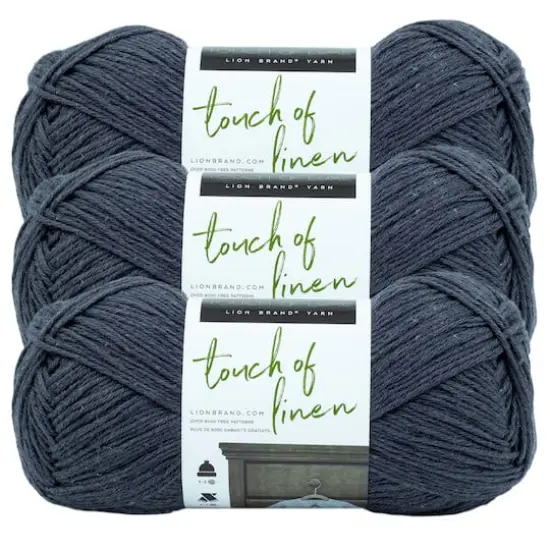 3 Pack Lion Brand&reg; Touch of Linen Yarn Slate {1}