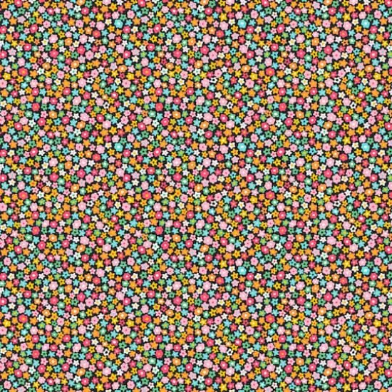 Fabric Editions Navy Blooming Buds Cotton Fabric {1}