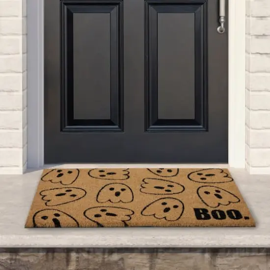 Natural Coir Boo with Ghosts Halloween Doormat {3}