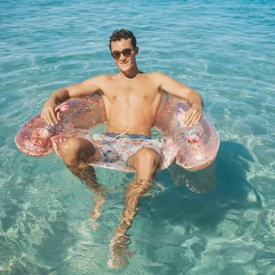 PoolCandy Glitterfied&reg; 48" Rose Gold Glitter Sun Chair {4}