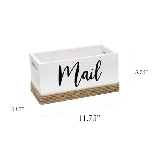 Elegant Designs Mail Script Mail Holder with Handles Black/White {3}