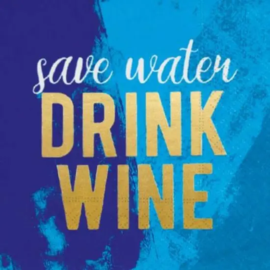 JAM Paper Save Water Drink Wine Cocktail Napkins, 32ct. {1}