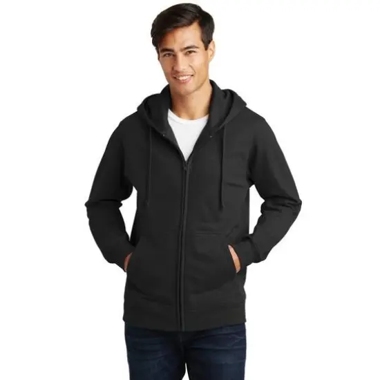 Port & Company&reg; Fan Favorite Fleece Full-Zip Hooded Sweatshirt Jet Black {4}