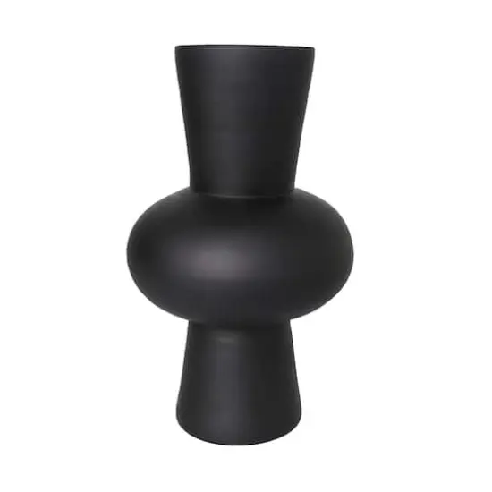 Black Glass Trumpet Vase Set {4}