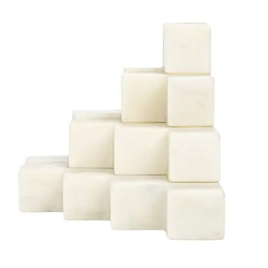 Hello Honey&reg; 5" White Decorative Marble Stairstep Bookends Set {5}