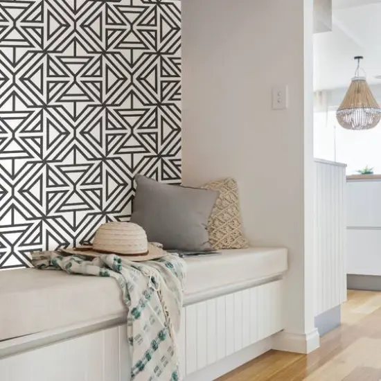 NuWallpaper Black Linear Peel & Stick Wallpaper {7}