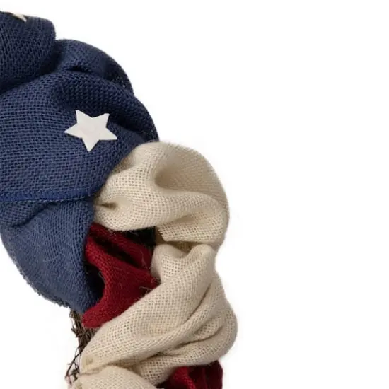 20" Americana Stars & Stripes Burlap Wreath {4}