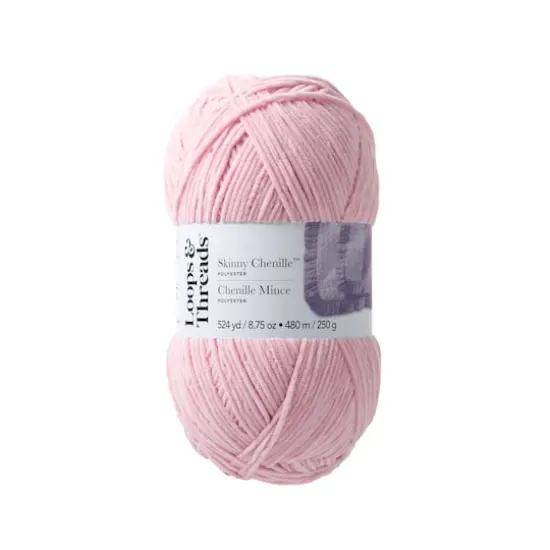 Skinny Chenille&trade; Yarn by Loops & Threads&reg; Flamingo {1}