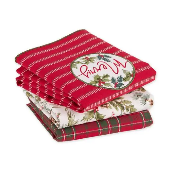 DII&reg; Merry Holly Dishtowel Set {4}
