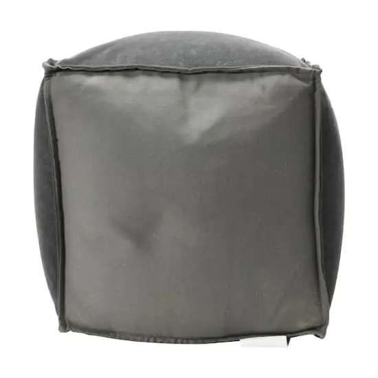 Hello Honey&reg; 18" Modern Boho Cotton Velvet Pouf Dark Gray {10}