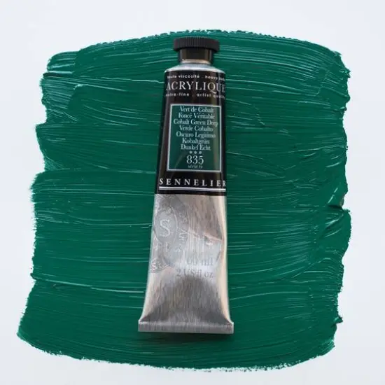 Sennelier Extra Fine Artists' Acrylic Paint, 60mL 835 Cobalt Green Deep {4}