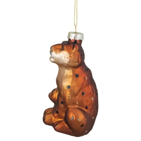 Orange & Black Glass Lion Ornament {4}