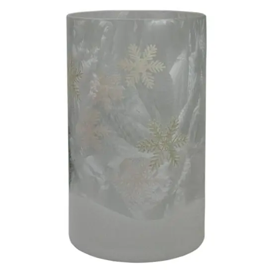 10" Winter Deer Flameless Glass Christmas Candle Holder {6}
