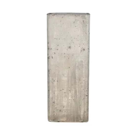Hello Honey&reg; 11" Silver Crosshatch Textured Mercury Glass Vase {1}