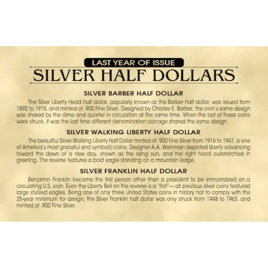 Last Year of Issue Silver Half Dollars {1}
