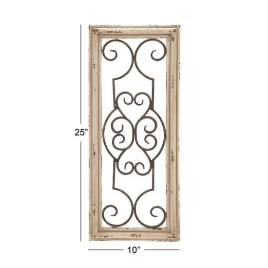 25" White Farmhouse Ornamental Wood & Metal Wall D&eacute;cor {10}