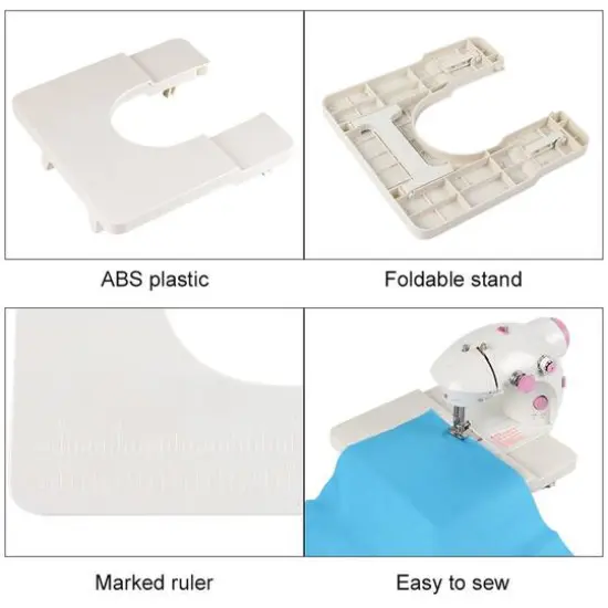 Haitral&trade; Cute Pink Flex-Speed Double-Thread Cordless Sewing Machine with Built-In Table {7}