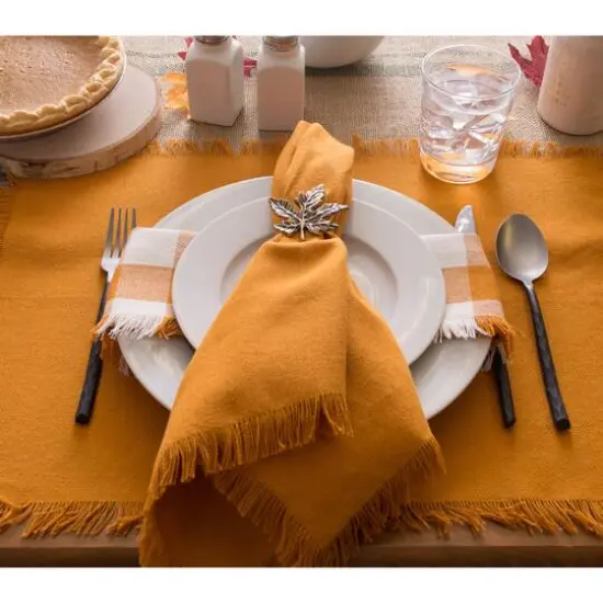 DII&reg; Solid Heavyweight Fringed Napkins, 6ct. Pumpkin Spice {7}