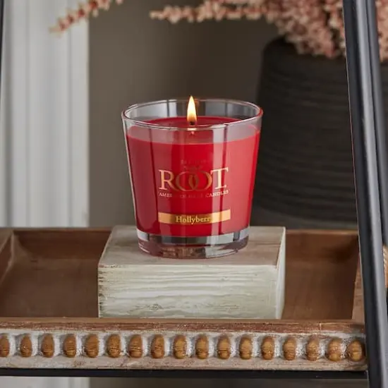 Root Candles 6.3oz. Small Scented Honeycomb Veriglass Jar Candle Hollyberry {3}