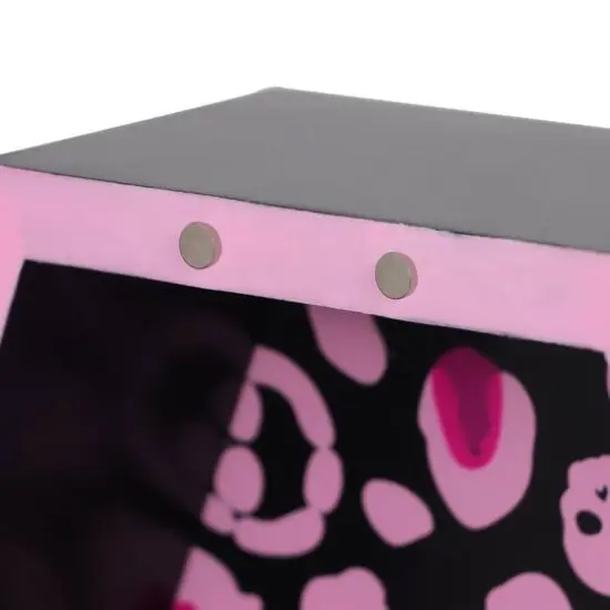 14" Black & Pink Leopard Print Coffin Tabletop D&eacute;cor by Ashland&reg; {7}