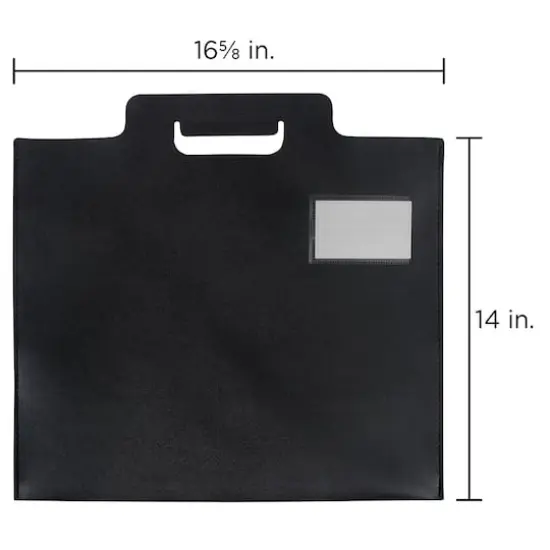 JAM Paper Black Plastic Thin Portfolio File Carry Case with Handles {5}