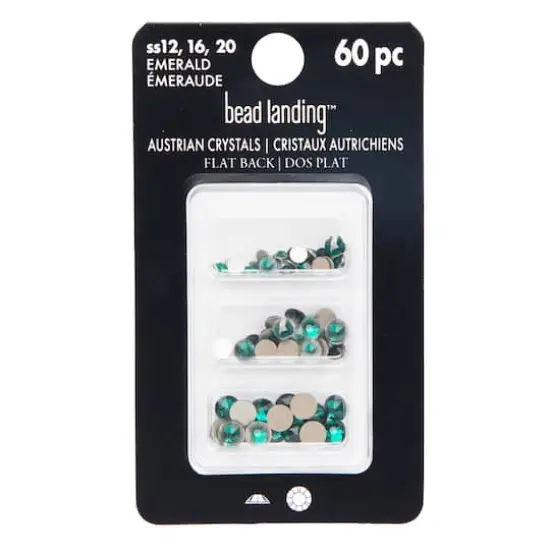Round Flatback Austrian Crystals Mix by Bead Landing&trade;, 60ct. Emerald {4}