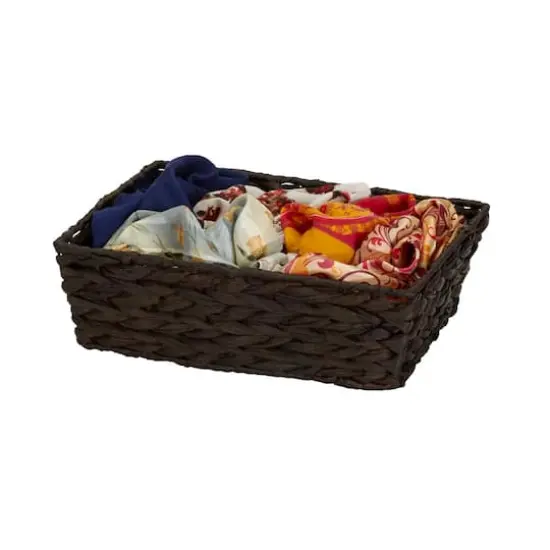 Household Essentials Dark Brown Wicker Storage Basket Set {15}