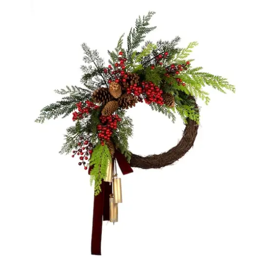 24" Christmas Joy Chimes Wreath {1}