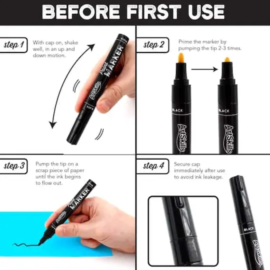 ArtSkills&reg; Black & White Oil Based Paint Markers {4}