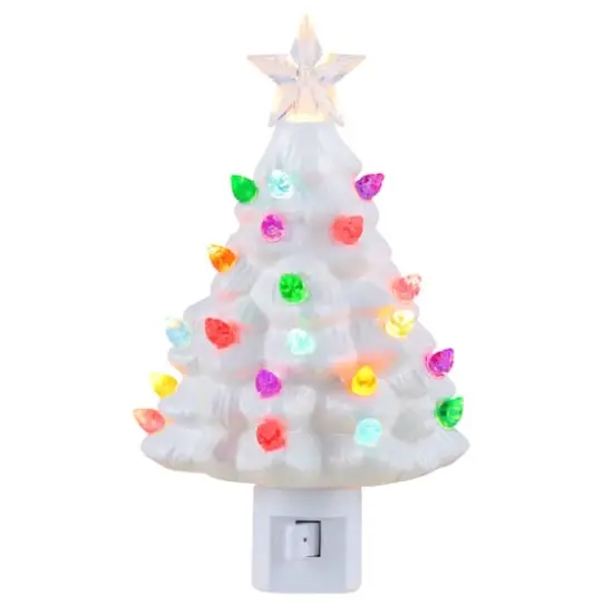 White Nostalgic Christmas Tree Nightlight, 2ct. {1}