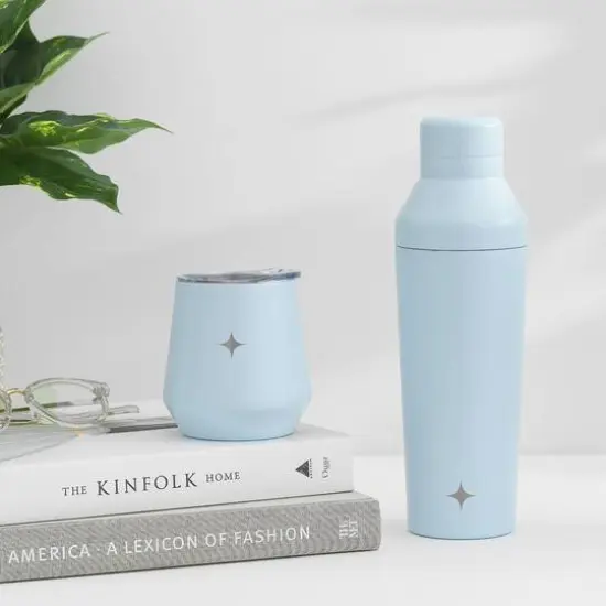 JoyJolt&reg; 20oz. Vacuum Insulated Cocktail Protein Shaker Blue {4}