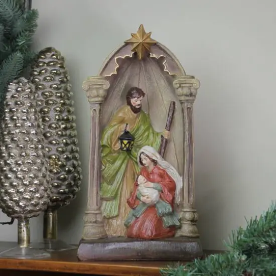 14.5" Holy Family And Star Nativity Statue D&eacute;cor {4}