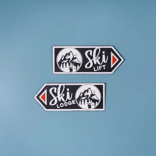 Black Ski Lift & Ski Lodge D&eacute;cor Set {3}