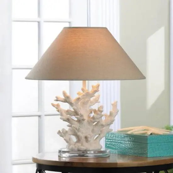 18.5" White Coral Table Lamp {4}