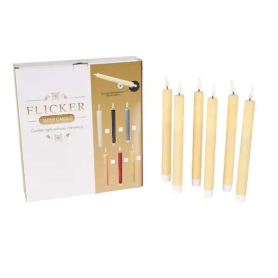 10" Flameless Wax Candles with Remote Control, 6ct. Yellow {1}