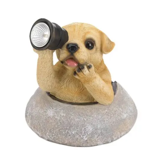 5.7" Puppy with Telescope Solar Light {1}