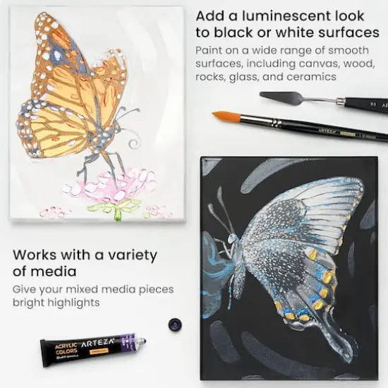 Arteza&reg; 12 Color Metallic Acrylic Paint Set {6}