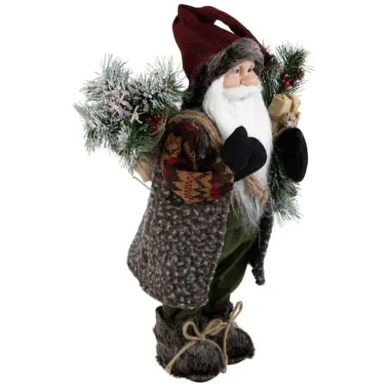 16" Country Rustic Standing Santa Claus with Present {5}