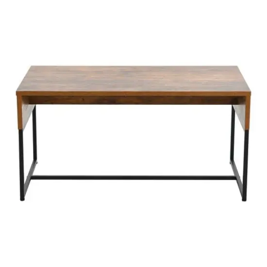 Household Essentials 59" Wrap Coffee Table Rustic Hickory {9}
