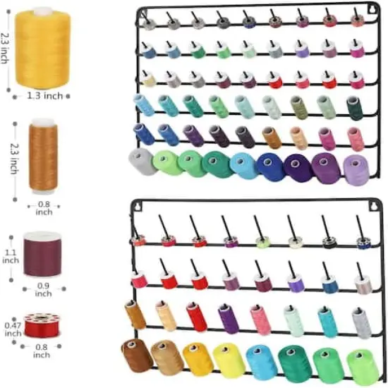 NEX&trade; Black 32-Spool and 54-Spool Wall-Mounted Sewing Thread Rack Set {5}