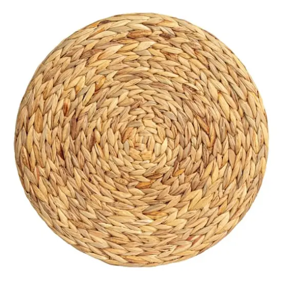 Household Essentials 18" Natural Water Hyacinth Hourglass Stool {3}