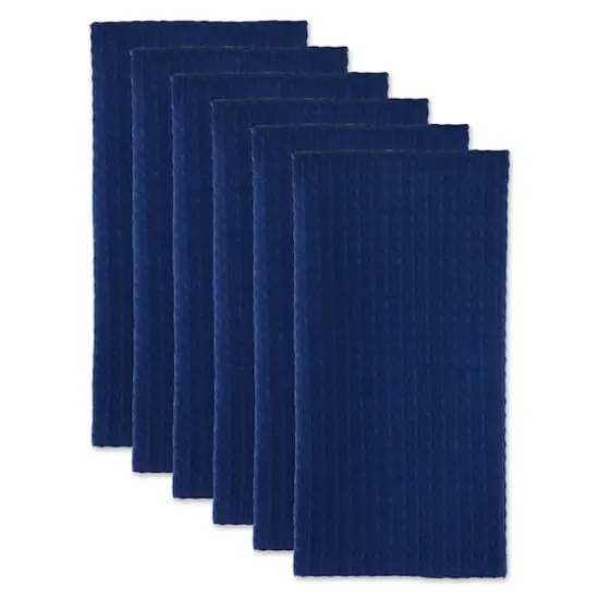 DII&reg; Blue Recycled Cotton Waffle Dish Towels, 6ct. {5}
