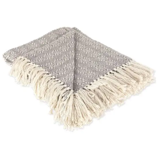 DII&reg; Gray Diamond Stitch Throw {1}