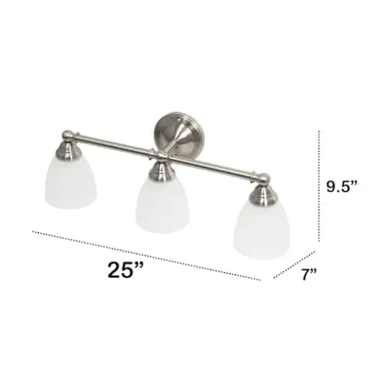 Lalia Home Essentix 3 Light Clear Shade Vanity Brushed Nickel {5}