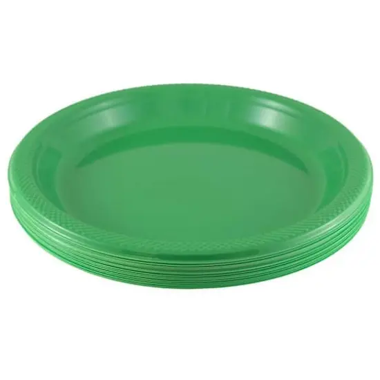 JAM Paper 10.25" Plastic Party Plates, 20ct. Green {3}