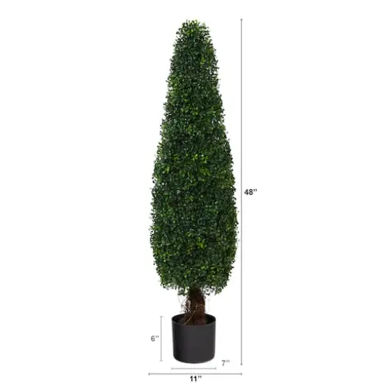 4ft. Potted Boxwood Cone Topiary Tree {3}