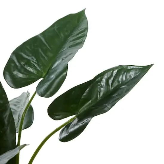Tall Artificial Anthurium Leaf Plant wMetal Pot for Indoor Decor, 18" {5}