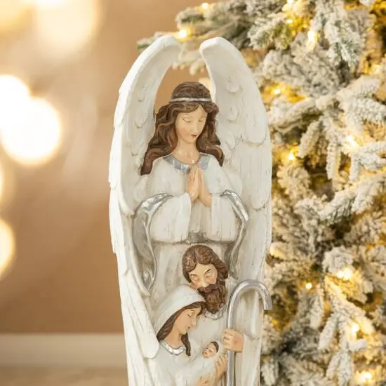 Glitzhome&reg; 30.5" Ivory Nativity Angel Porch D&eacute;cor {4}